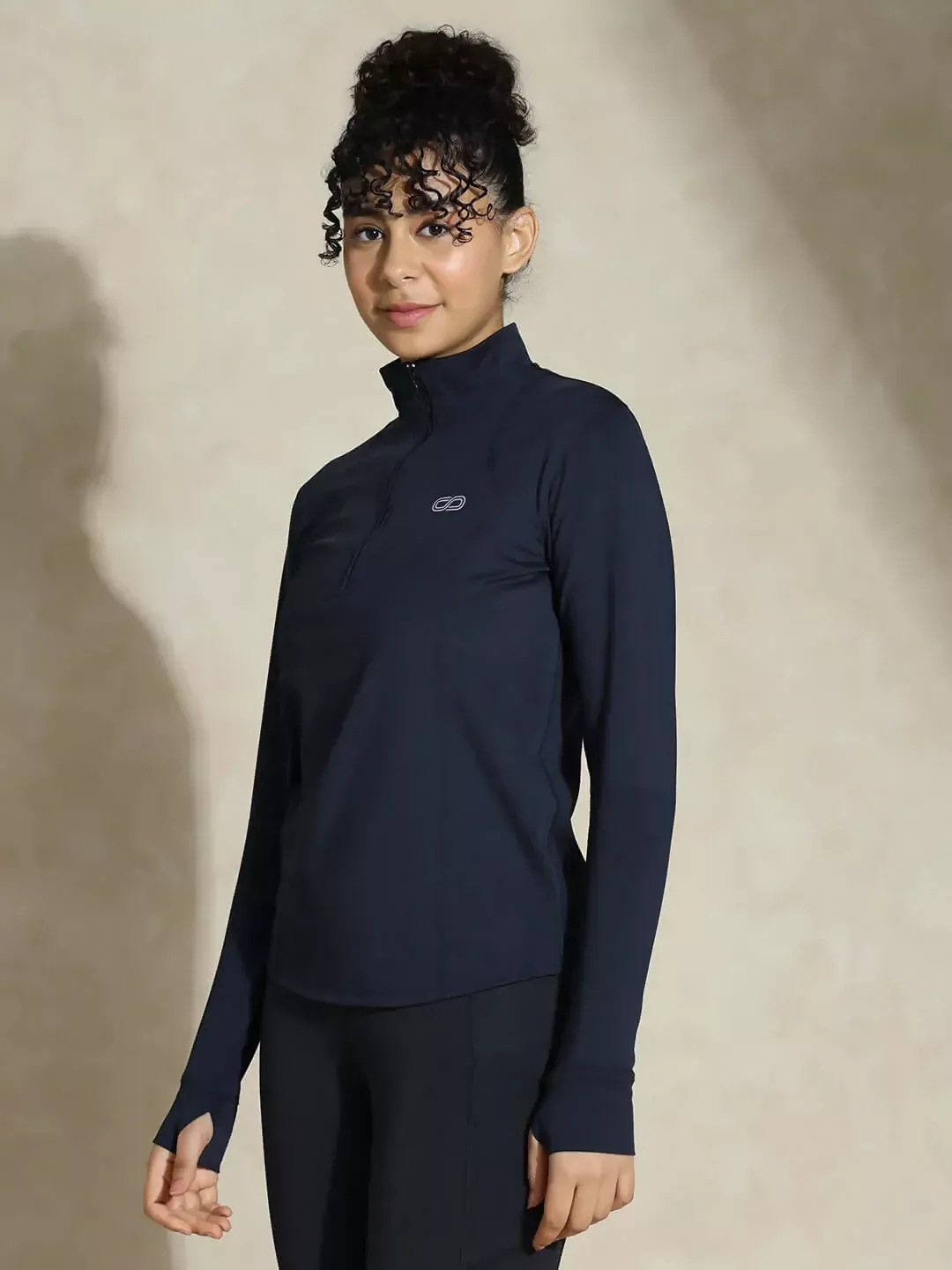 Women's Ath Runner Zip Neck Navy