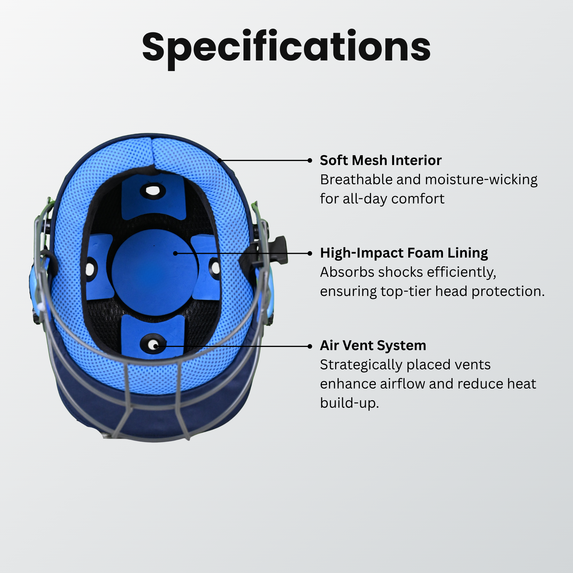 NOVA SM Academy Cricket Helmet -Navy Blue